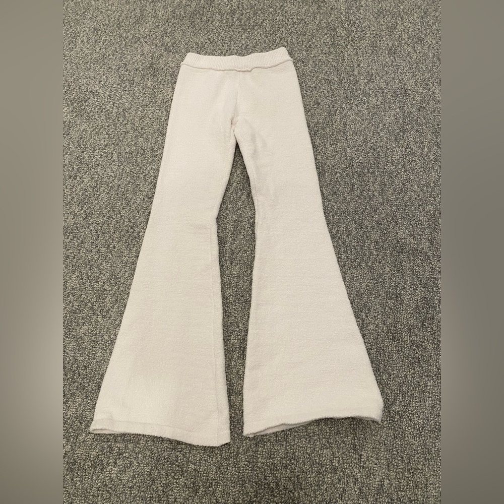 Edikted Soft Flared Off White Pants